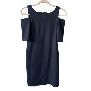 Vince Camuto Navy Blue Cold Shoulder Mini Bodycon Dress Size 6